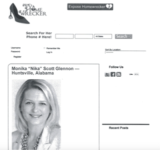 Glennon was featured in a story on a site dedicated to shaming alleged cheaters
